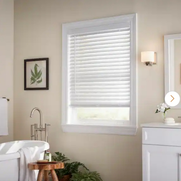 Home Decorators Collection White Cordless Faux Wood Blinds 34"×72" - Picture 1 of 3